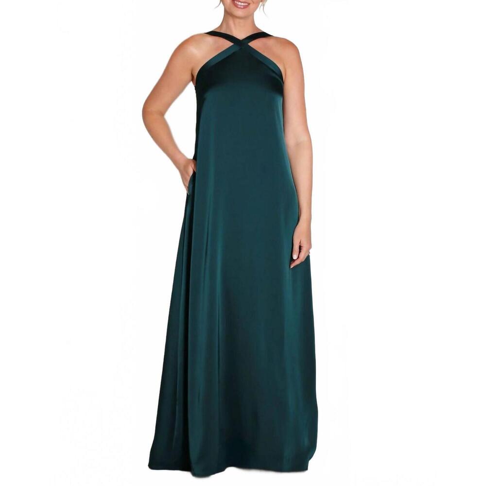 NEW CAMILYN BETH maddox halter gown in evergreen